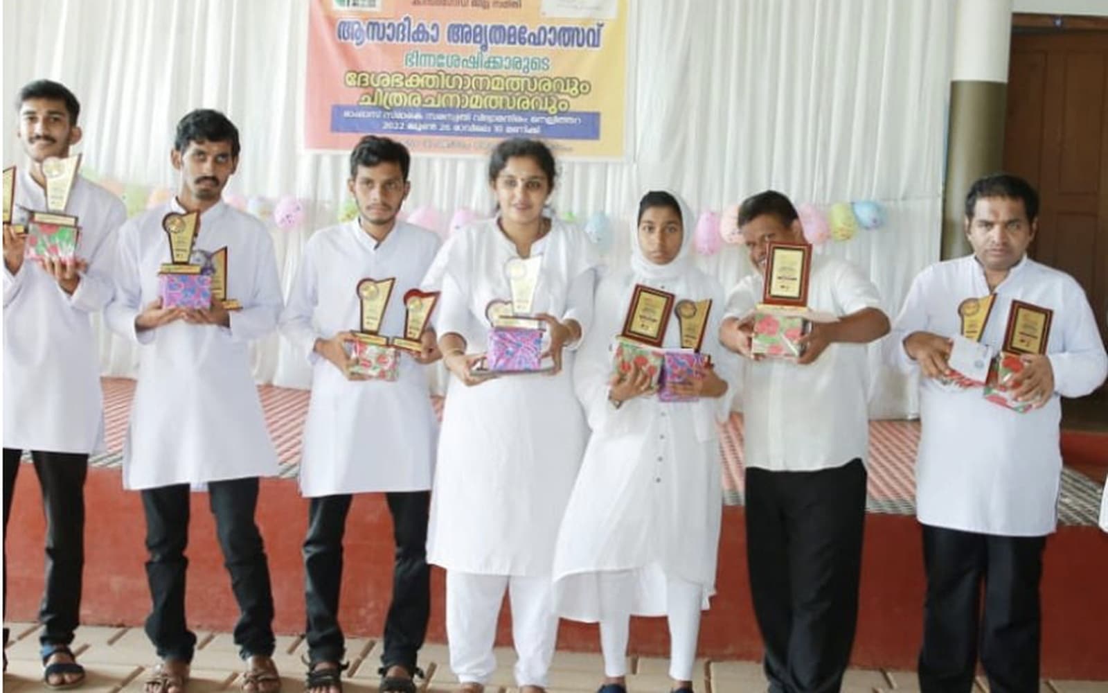 A young participant reading Braille during the Sphoorti 2021 competition